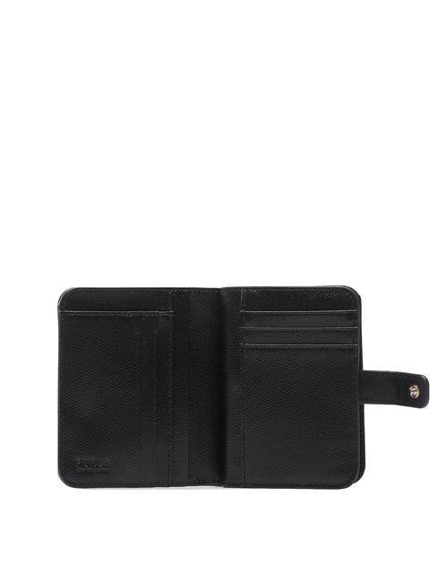 CAMELIA COMPACT Kleine Geldbörse aus Leder Schwarz - Brieftaschen Damen