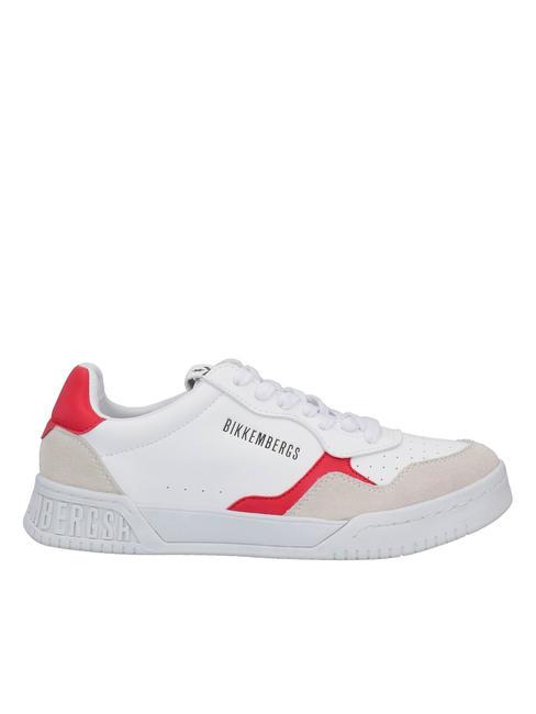 BASKET Ledersneaker Eis/Rot - Herrenschuhe