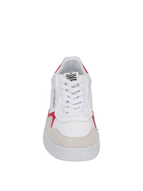 BASKET Ledersneaker Eis/Rot - Herrenschuhe