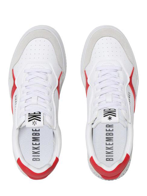 BASKET Ledersneaker Eis/Rot - Herrenschuhe