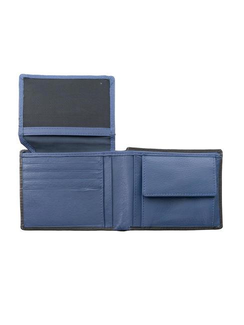 COLOR WALLET Lederbrieftasche mit M&uuml;nzfach schwarz/marine - Brieftaschen Herren