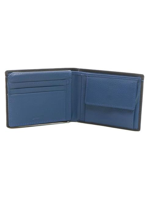 COLOR WALLET Lederbrieftasche mit M&uuml;nzfach schwarz/marine - Brieftaschen Herren