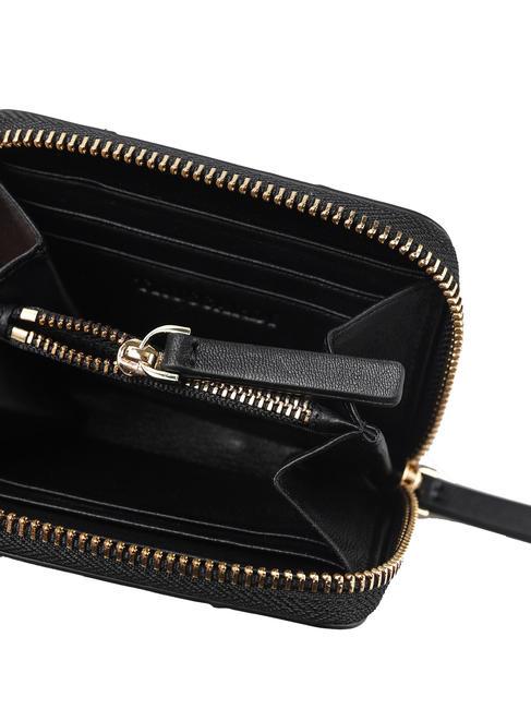 YUMA Kleine Lederbrieftasche mit umlaufendem Rei&szlig;verschluss SCHWARZ - Brieftaschen Damen