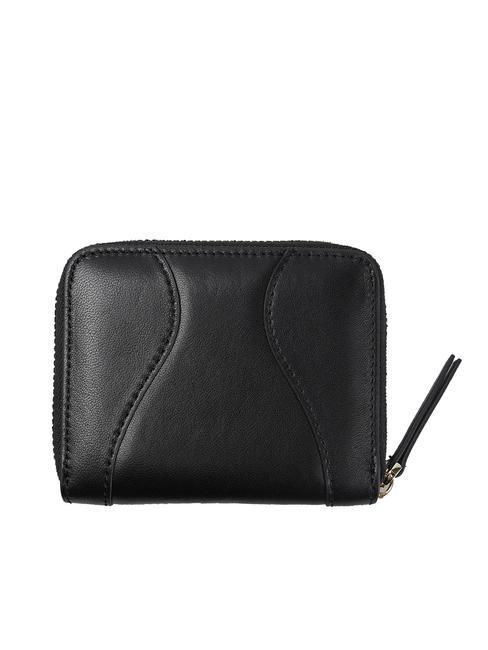 YUMA Kleine Lederbrieftasche mit umlaufendem Rei&szlig;verschluss SCHWARZ - Brieftaschen Damen