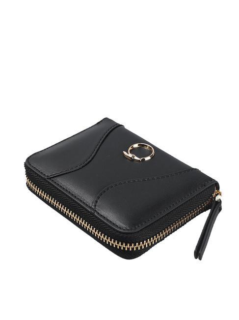 YUMA Kleine Lederbrieftasche mit umlaufendem Rei&szlig;verschluss SCHWARZ - Brieftaschen Damen
