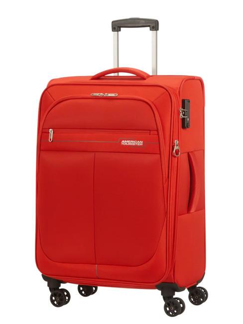 DEEP DIVE Set mit 3 Trolleys: Kabine, mittel und gro&szlig;, erweiterbar rot / grau - Trolleyset