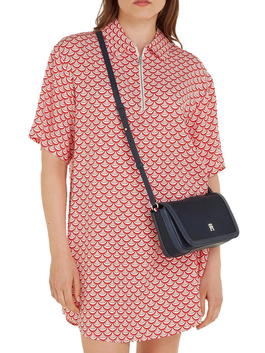 Tommy Hilfiger Th Essential Tasche Mit Schulterklappe Raum Blau  