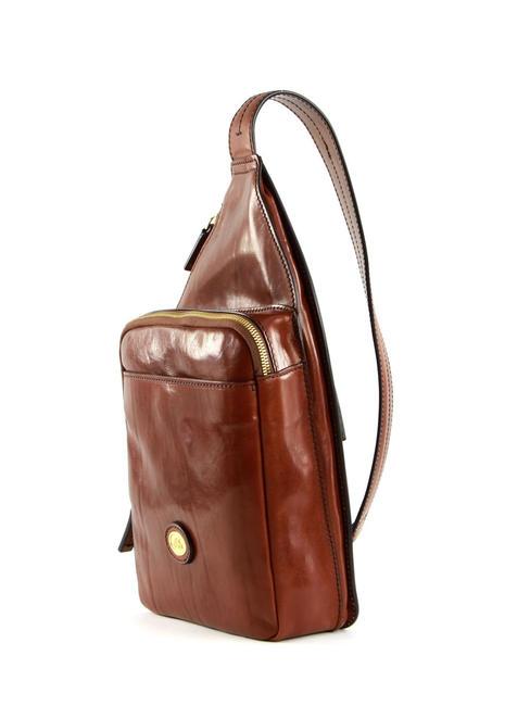 STORY UOMO One-Shoulder-Rucksack aus Leder BRAUN - Rucksäcke für Schule &amp; Freizeit