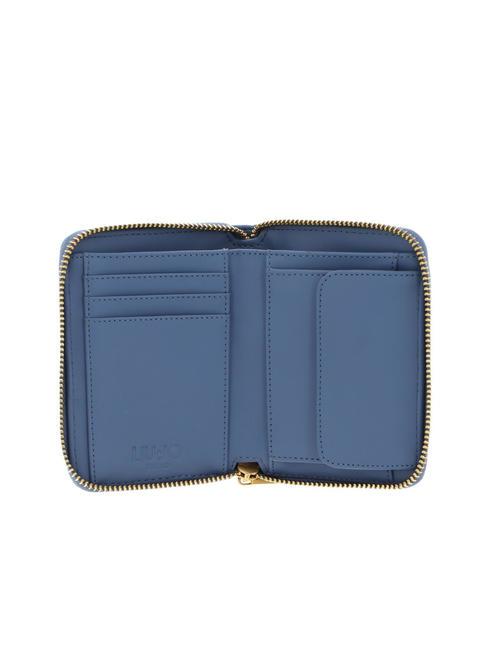 ACHALA Kleine Geldb&ouml;rse mit umlaufendem Rei&szlig;verschluss Stahlblau - Brieftaschen Damen