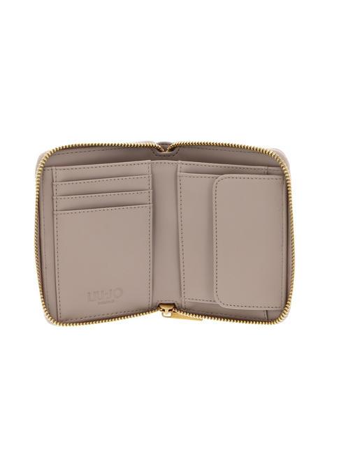 ACHALA Kleine Geldb&ouml;rse mit umlaufendem Rei&szlig;verschluss Taupe - Brieftaschen Damen