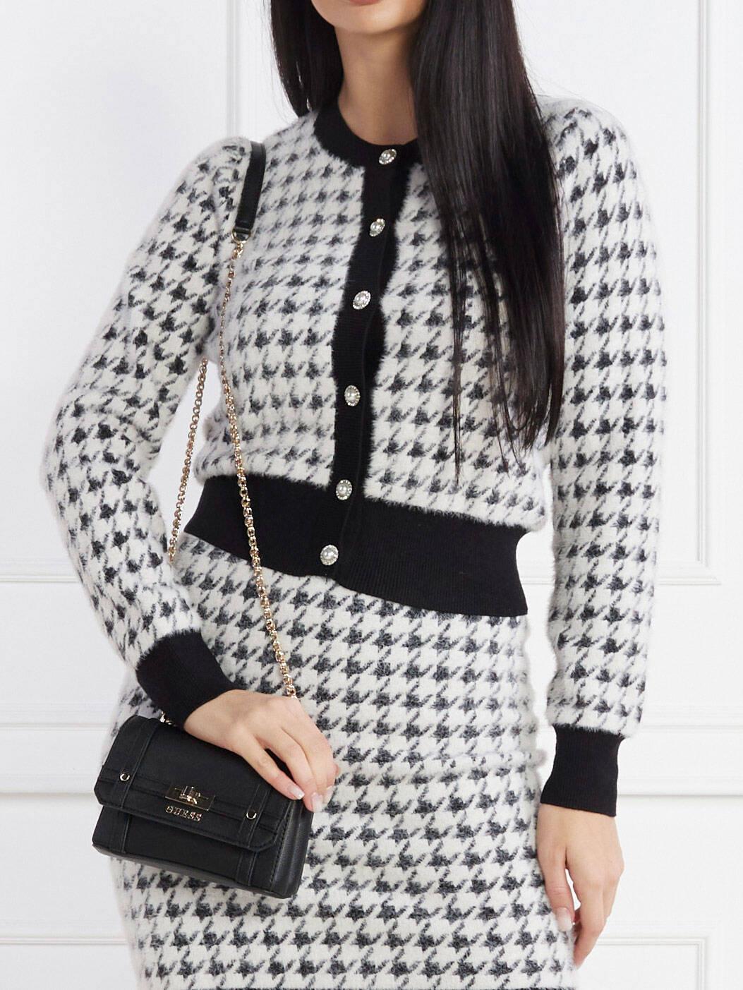 Guess Emilee Schulter-/Umhänge-Mikrotasche Schwarz - Einkaufen Zu