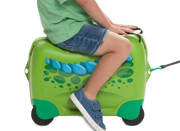 DREAM2GO Aufsitzbarer Kindertrolley Dinosaurier d. - Handgepäck