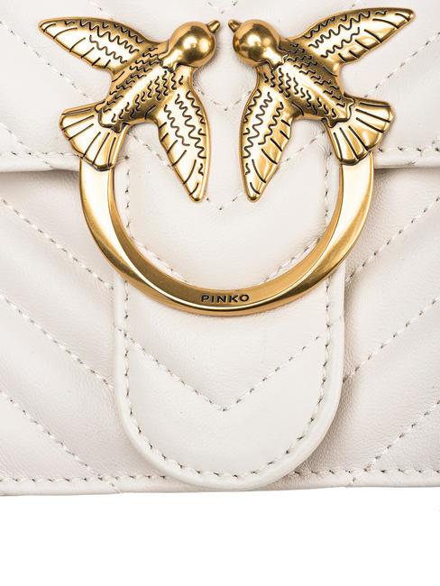 CLASSIC LOVE ONE Tasche aus Nappaleder Seide weiß-antikgold - Damentaschen