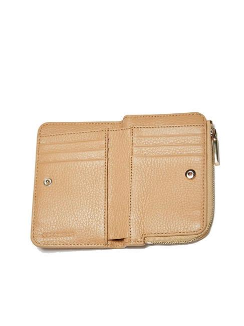 METALLIC SOFT Kleine Geldb&ouml;rse aus strukturiertem Leder frisches Beige - Brieftaschen Damen