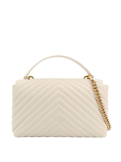 CLASSIC LADY LOVE BAG Chevron-Tasche Seide weiß-antikgold - Damentaschen