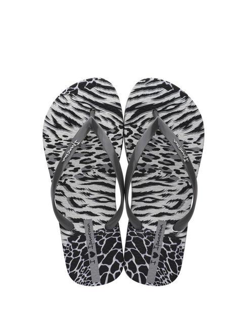ANIMALE PRINT II  Bedruckte Flip-Flops grau schwarz - Damenschuhe