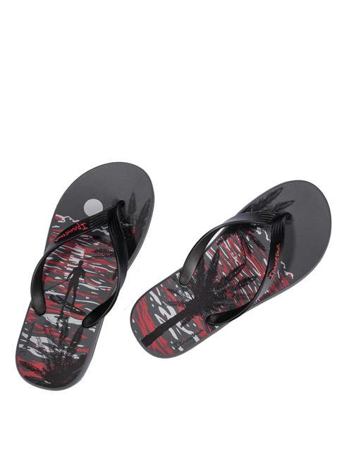 POSTO 10 TEMAS IV  Gummi-Flip-Flops grau/schwarz/rot - Herrenschuhe