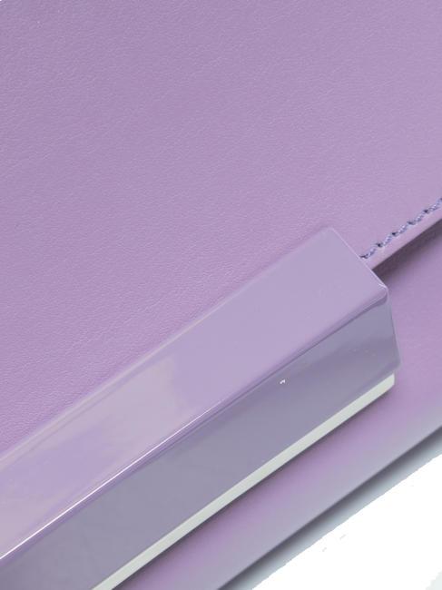 LILY Clutch aus Leder mit Schultergurt Glyzinie - Damentaschen