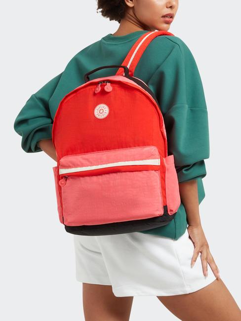 DAMIEN L Rucksack mit 15,6-Zoll-Laptophalter Tango-Rosa-Block - Rucksäcke für Schule &amp; Freizeit