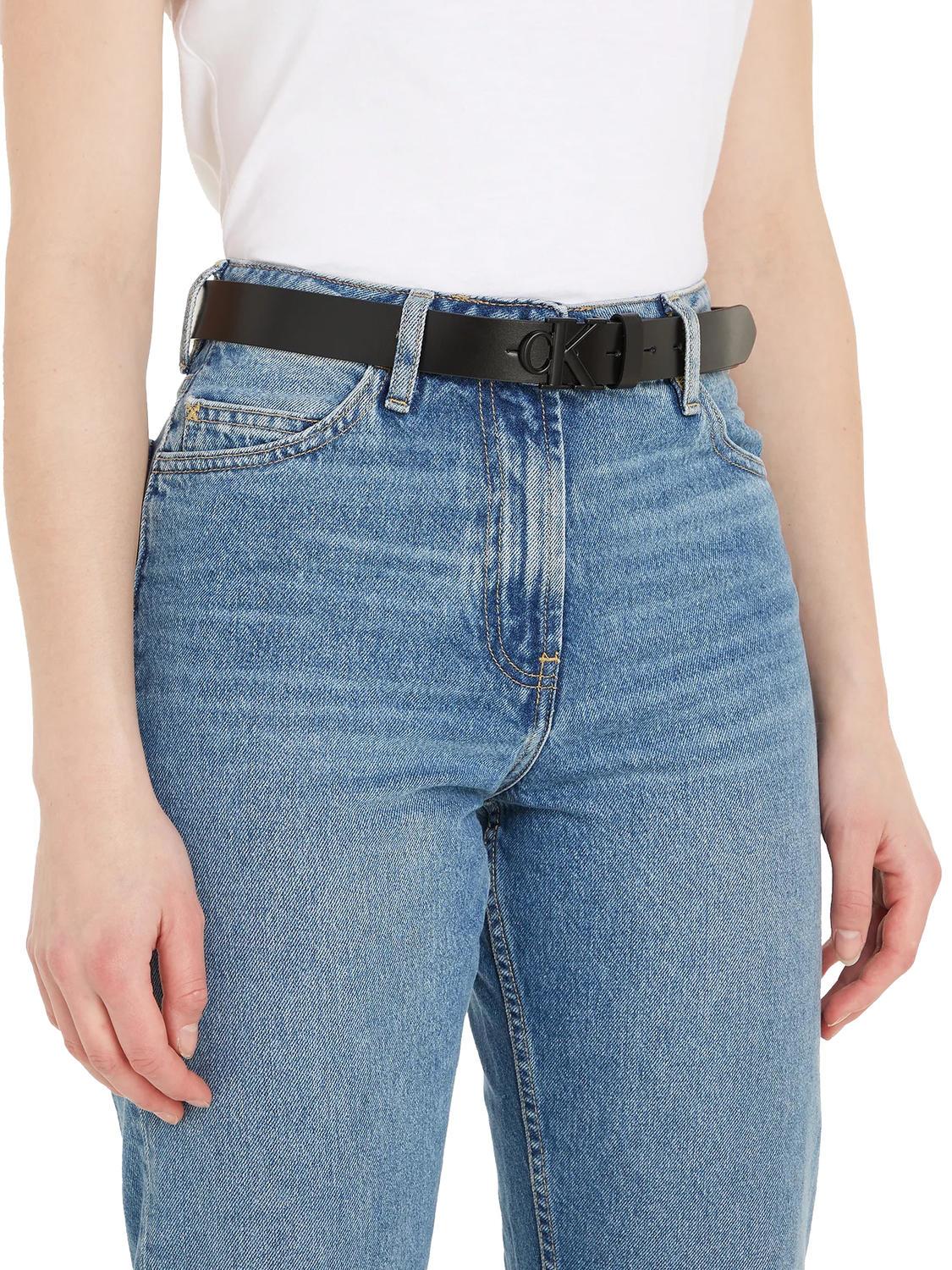 Calvin Klein Ck 3.0 Schwarz- Mono Zu Einkaufen Outlet-Preisen! Round Jeans Ledergürtel