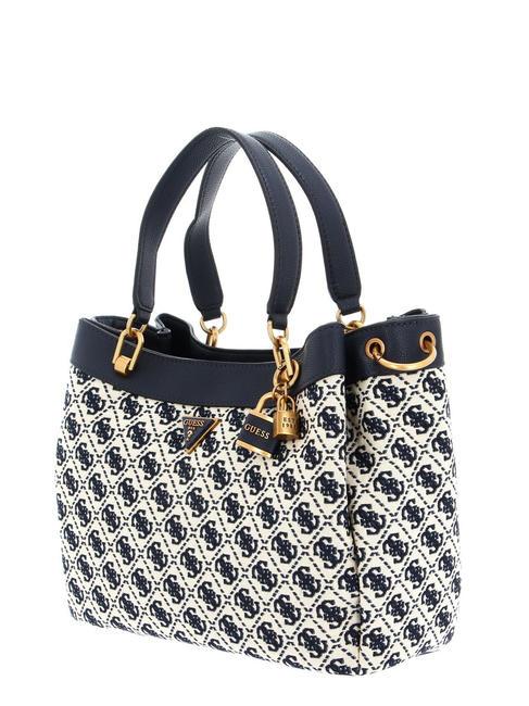 SHEMARA Jacquard-Tasche mit Schultergurt Marine-Logo - Damentaschen