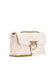 PINKO CLASSIC LOVE PUFF Tasche aus Nappaleder Seide weiß-antikgold - Damentaschen - 2