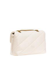 PINKO CLASSIC LOVE PUFF Tasche aus Nappaleder Seide weiß-antikgold - Damentaschen - 3