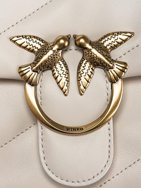 CLASSIC LOVE PUFF Tasche aus Nappaleder Seide weiß-antikgold - Damentaschen