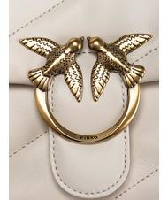 PINKO CLASSIC LOVE PUFF Tasche aus Nappaleder Seide weiß-antikgold - Damentaschen - 4