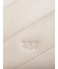 PINKO CLASSIC LOVE PUFF Tasche aus Nappaleder Seide weiß-antikgold - Damentaschen - 5
