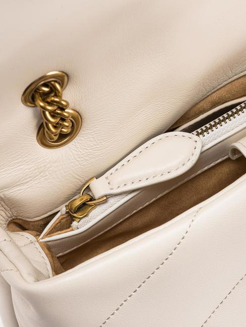 CLASSIC LOVE PUFF Tasche aus Nappaleder Seide weiß-antikgold - Damentaschen