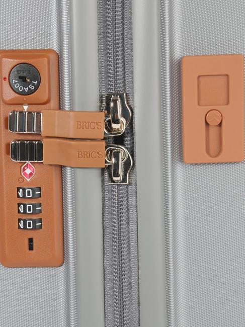 CAPRI Extra großer Trolley mit USB-Anschluss SILBER - Harte Trolleys