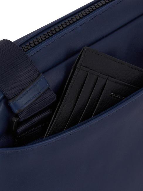 AYE iPad-Tasche aus Leder Blau - Umh&auml;ngetaschen Herren