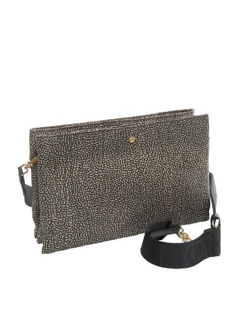 L'ECOLE NYLON Umhängetasche mit drei Fächern OP / NATUR / SCHWARZ - Damentaschen