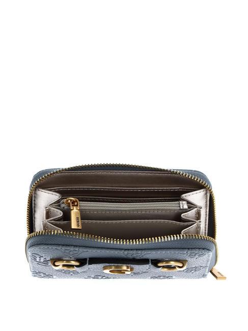 IZZY PEONY Mittelgro&szlig;e Geldb&ouml;rse mit umlaufendem Rei&szlig;verschluss helles Denim-Logo - Brieftaschen Damen