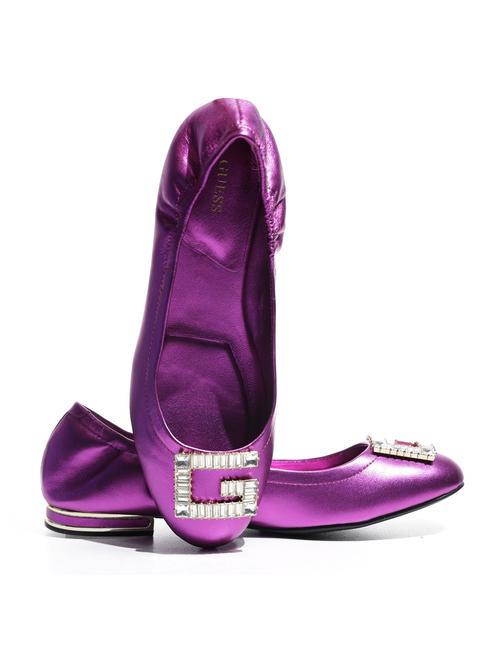 MICKLE Ballerinas aus Leder Fuchsie - Damenschuhe