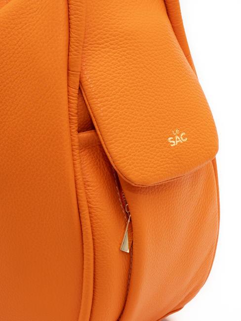TRIO Rucksack aus geh&auml;mmertem Leder orange - Damentaschen