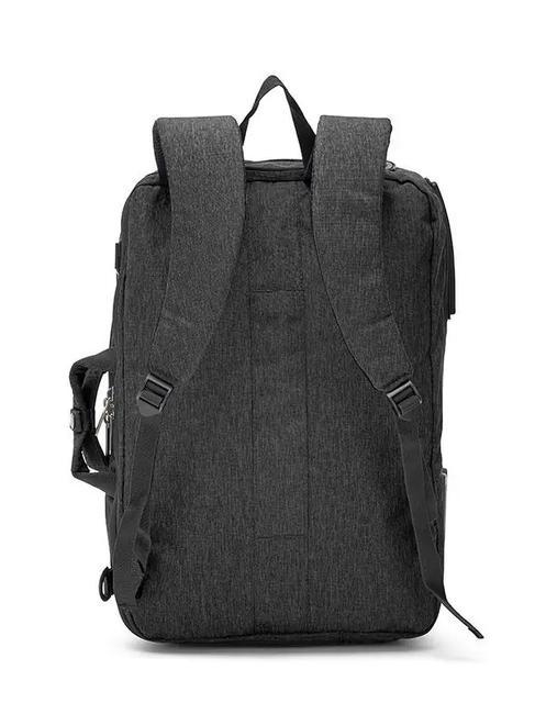 MILLENNIUM Rucksack-Aktentasche mit 3 Reißverschlüssen, 15,6-Zoll-Laptophalter Schwarz - Arbeitstaschen