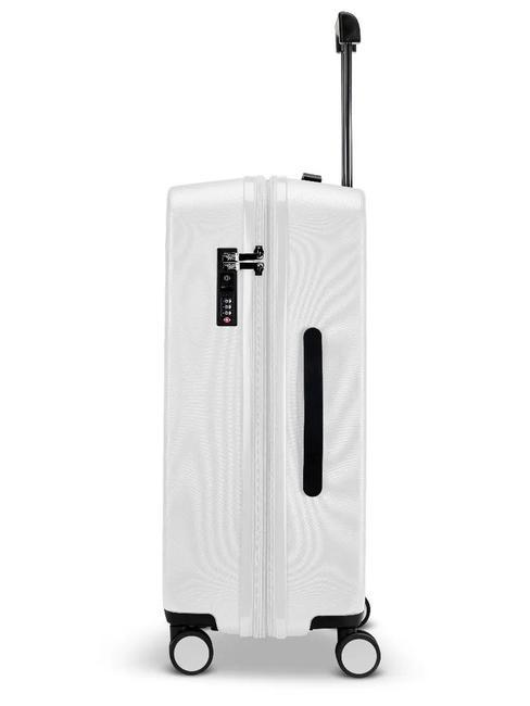 RITMO Mittelgroßer erweiterbarer Trolley Weiß - Harte Trolleys