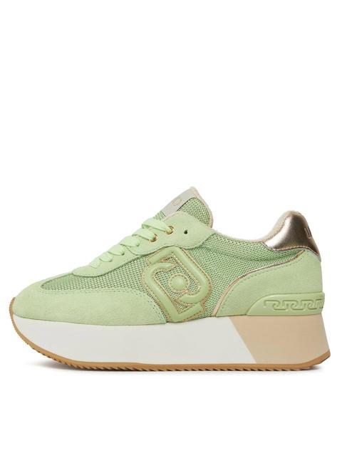 DREAMY 02 Plateau-Sneaker hellgr&uuml;n/hellgold - Damenschuhe