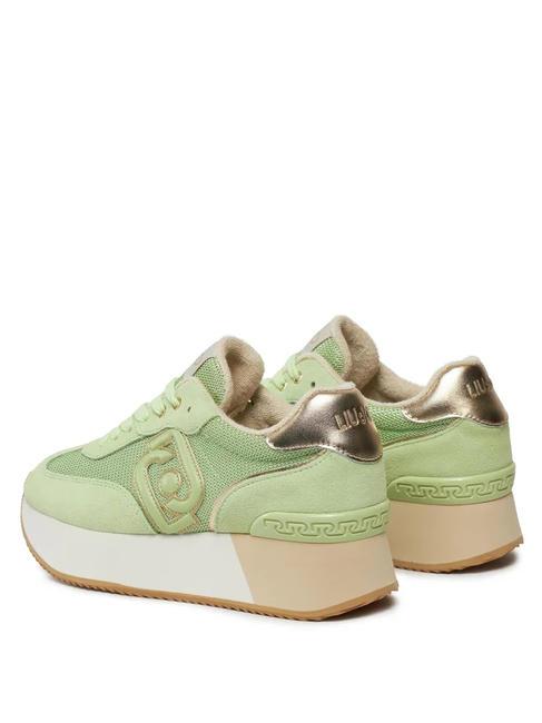 DREAMY 02 Plateau-Sneaker hellgr&uuml;n/hellgold - Damenschuhe