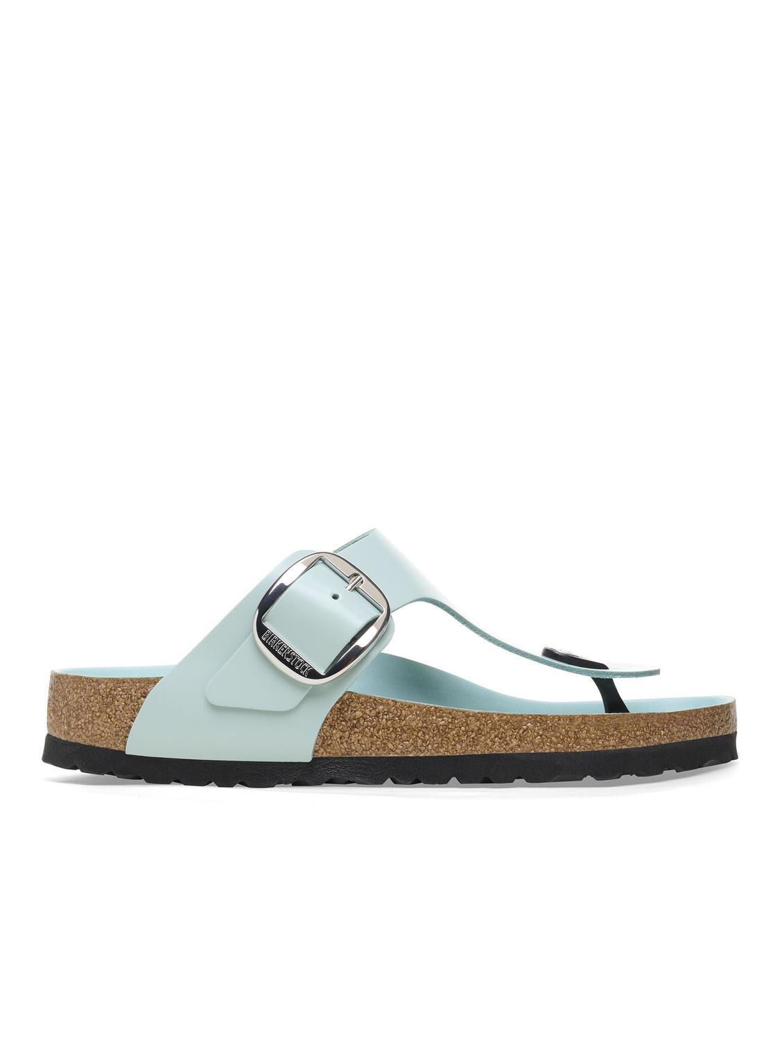 Birkenstock Gizeh Big Buckle Flip-Flops Aus Leder Strahle Surfgrün 
