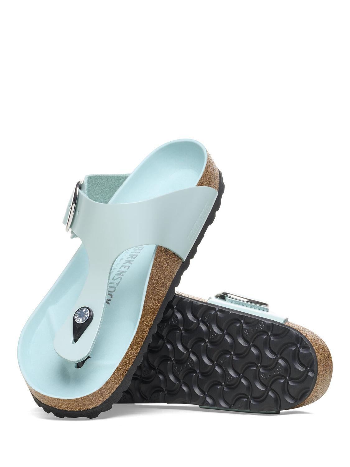 Birkenstock Gizeh Big Buckle Flip-Flops Aus Leder Strahle Surfgrün 