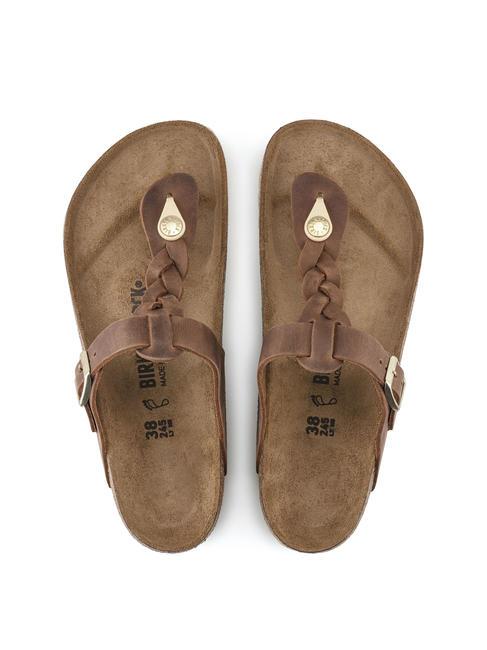 GIZEH Flip-Flops aus Leder Cognac - Schuhe Unisex
