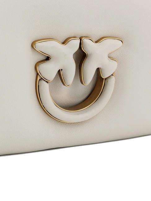 LOVE CLICK PUFF Mini-Schultertasche aus Leder Weiß + Weißblockfarbe - Damentaschen