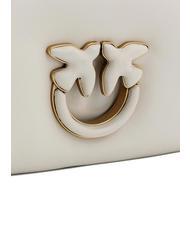 PINKO LOVE CLICK PUFF Mini-Schultertasche aus Leder Weiß + Weißblockfarbe - Damentaschen - 4