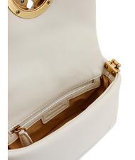 PINKO LOVE CLICK PUFF Mini-Schultertasche aus Leder Weiß + Weißblockfarbe - Damentaschen - 5