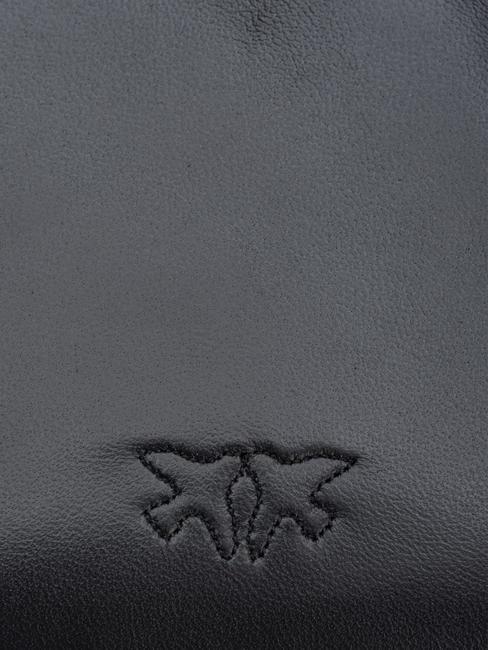 LOVE CLICK PUFF Mini-Schultertasche aus Leder schwarze Limousinenblockfarbe - Damentaschen