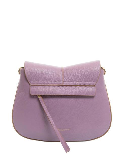 HELENA ROUND Ledertasche mit doppeltem Schultergurt Argyle-Lila - Damentaschen