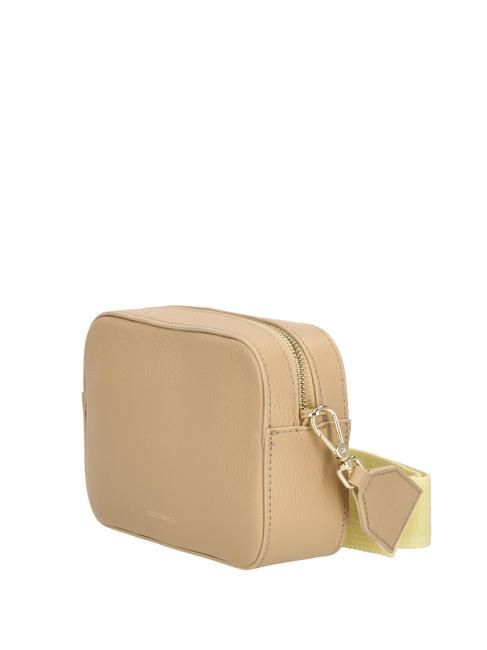 TEBE Schultertasche aus strukturiertem Leder frisches Beige - Damentaschen